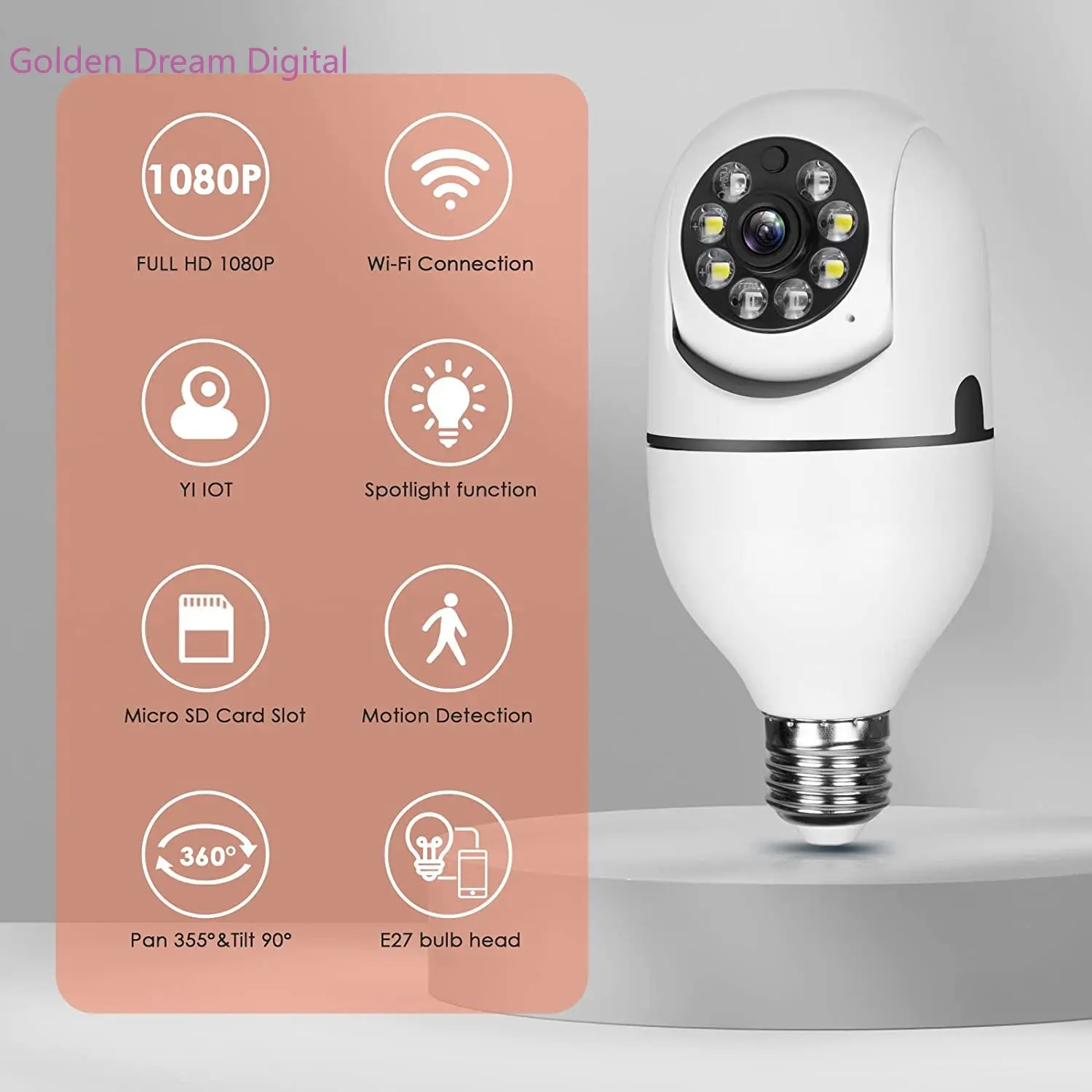 200W 4x Digital Zoom Video Security Surveillance Camera Bulb Full Color Infrared 2PM CCTV Home Monitor Wifi Cameras
200W 4x Digital Zoom Video Security Surveillance Camera Bulb Full Color Infrared 2PM CCTV Home Monitor Wifi Cameras