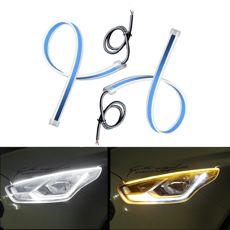Flexible LED DRL Car Daytime Running Light Waterproof Turn Signal Yellow Strip Auto Headlights White Brake Flow Lights 12V
Flexible LED DRL Car Daytime Running Light Waterproof Turn Signal Yellow Strip Auto Headlights White Brake Flow Lights 12V