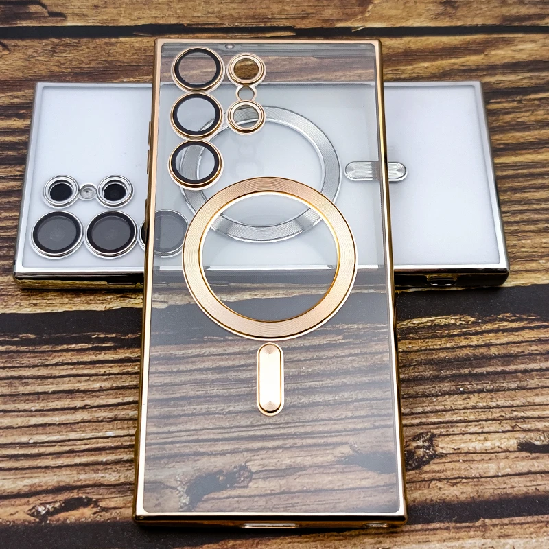 Luxury Plating Transparent Silicone For Magsafe For Samsung S23 Ultra Case Galaxy S21 S22 Plus cases magnetic Clear Cover
Luxury Plating Transparent Silicone For Magsafe For Samsung S23 Ultra Case Galaxy S21 S22 Plus cases magnetic Clear Cover