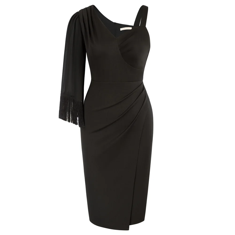 BP Women One Shoulder Party Dress Elegant Lady 3/4 Sleeve V-Neck Ocktail Wedding Guest Dress With Fringe Bodycon Midi Dress A30
BP Women One Shoulder Party Dress Elegant Lady 3/4 Sleeve V-Neck Ocktail Wedding Guest Dress With Fringe Bodycon Midi Dress A30