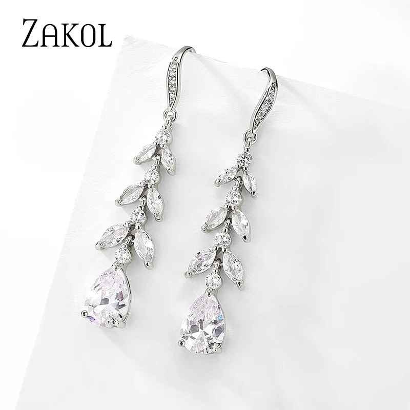 ZAKOL Luxury Silver Color AAA Cubic Zirconia Statement Charm Hook Earrings for Women Wedding Engagement Jewelry Wholesale EP1056
ZAKOL Luxury Silver Color AAA Cubic Zirconia Statement Charm Hook Earrings for Women Wedding Engagement Jewelry Wholesale EP1056
