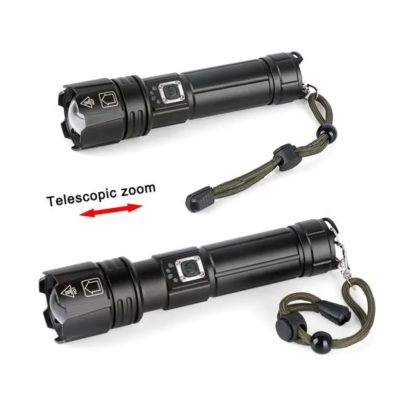 Strong Light Powerful Flashlight Telescopic Zoom Flashlight Waterproof IPX5 Zoom Torch USB Rechargeable Lamp 18650/26650 Battery
Strong Light Powerful Flashlight Telescopic Zoom Flashlight Waterproof IPX5 Zoom Torch USB Rechargeable Lamp 18650/26650 Battery