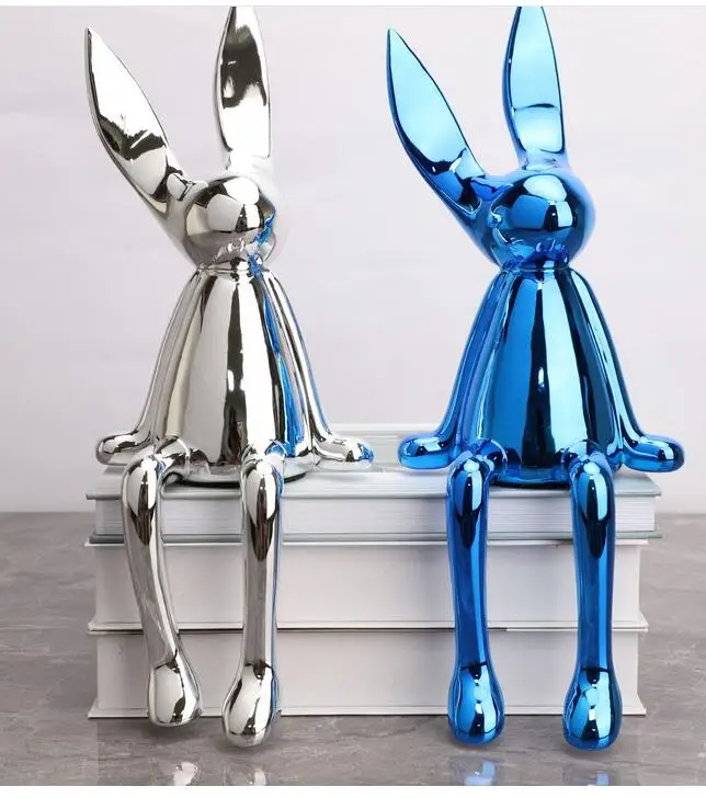 Modern simple sitting rabbit electroplated blue silver gold model home sales department creative soft decoration
Modern simple sitting rabbit electroplated blue silver gold model home sales department creative soft decoration