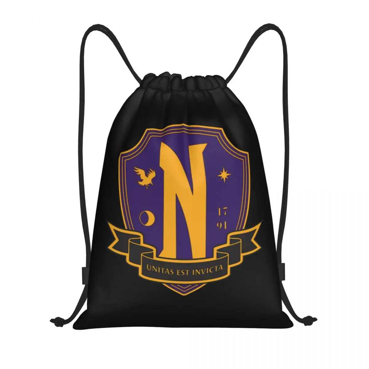 Custom Wednesday Addams Nevermore Academy Drawstring Bag for Training Yoga Backpacks Men Women Sports Gym Sackpack
Custom Wednesday Addams Nevermore Academy Drawstring Bag for Training Yoga Backpacks Men Women Sports Gym Sackpack