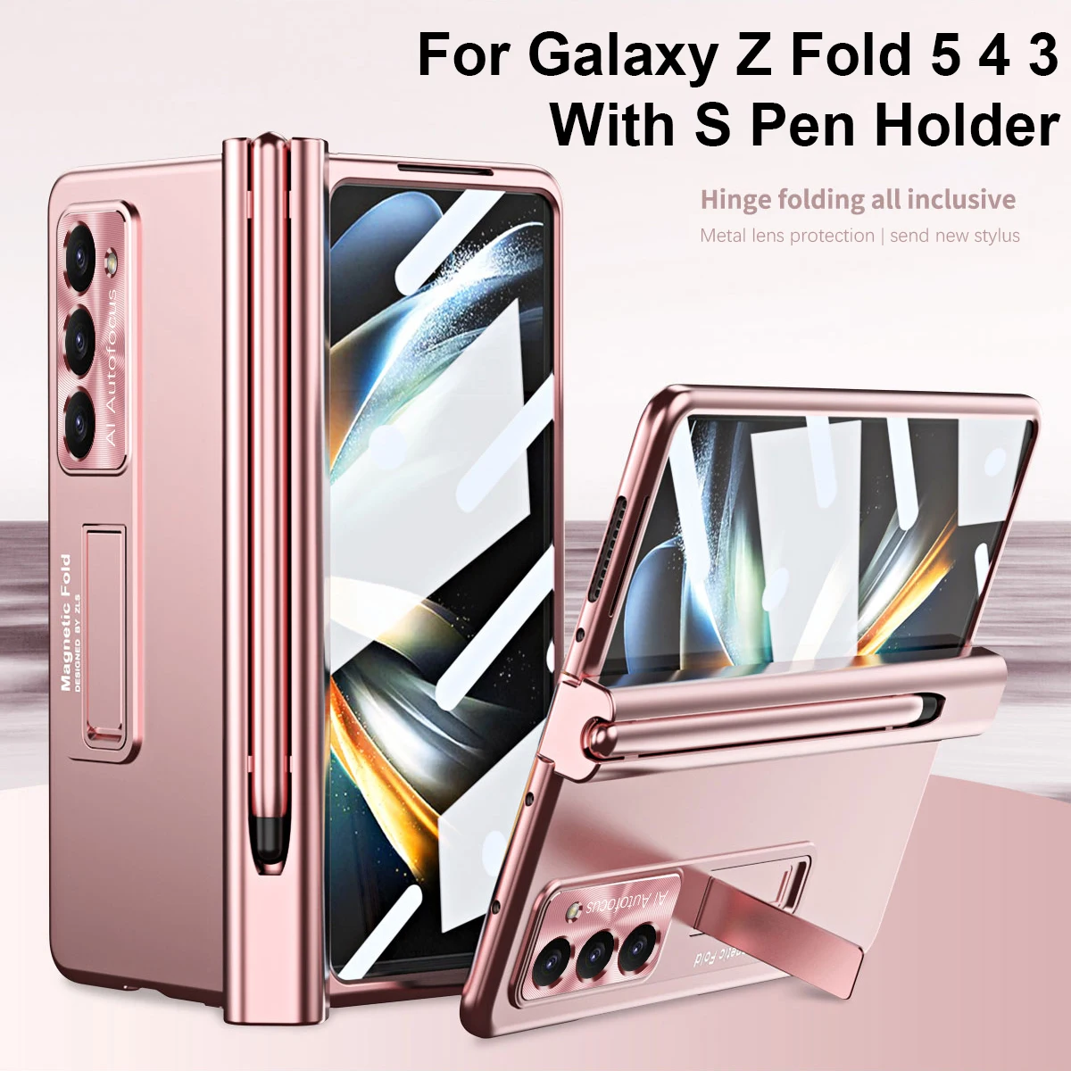 For Samsung Galaxy Z Fold 5 Case Hinge Armor Plating Magnetic Case Fold 4 3 with S Pen Holder Kickstand 360 Full Protector Cover
For Samsung Galaxy Z Fold 5 Case Hinge Armor Plating Magnetic Case Fold 4 3 with S Pen Holder Kickstand 360 Full Protector Cover