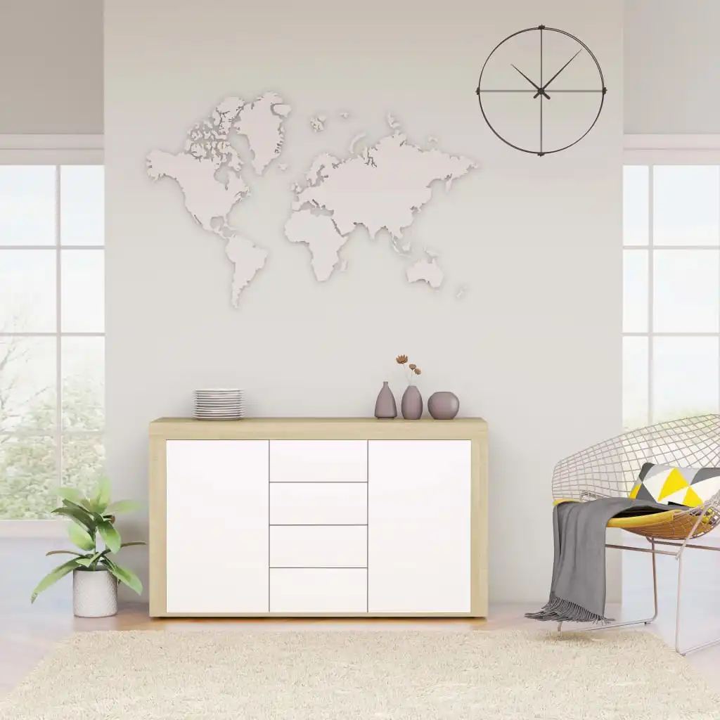 Buffets and Sideboards Cabinet with Storage Home Modern Decor White and Sonoma Oak 47.2"x14.2"x27.2" Chipboard
Buffets and Sideboards Cabinet with Storage Home Modern Decor White and Sonoma Oak 47.2"x14.2"x27.2" Chipboard