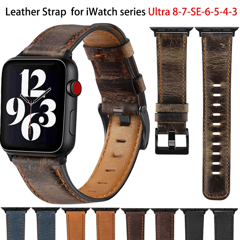 Retro Leather Strap for Apple watch band 44mm 45mm 40mm 41mm 42mm ultra 49mm accessories bracelet iwatch series 7 5 4 3 SE 6 8
Retro Leather Strap for Apple watch band 44mm 45mm 40mm 41mm 42mm ultra 49mm accessories bracelet iwatch series 7 5 4 3 SE 6 8