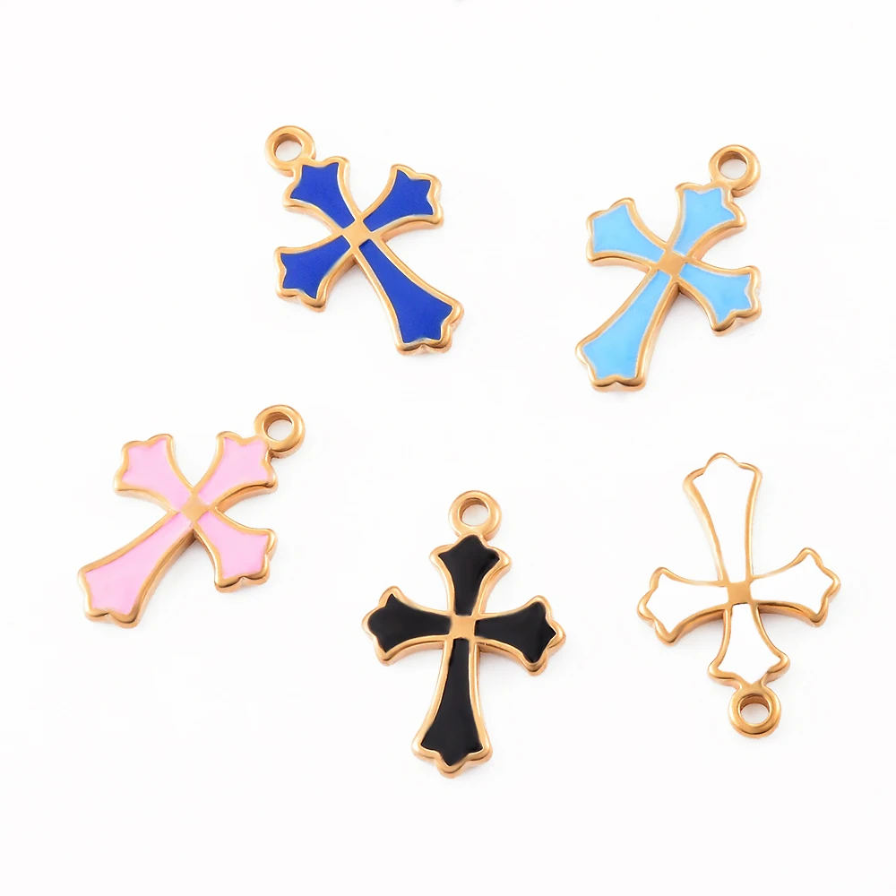 5Pcs/Lot 15*21.5mm Stainless Steel Enamel Cross Charms Pendant For DIY Necklace Bracelet Jewelry Making Craft Supplies
5Pcs/Lot 15*21.5mm Stainless Steel Enamel Cross Charms Pendant For DIY Necklace Bracelet Jewelry Making Craft Supplies