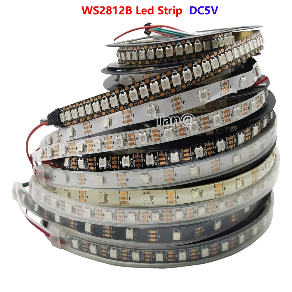 DC5V 1m/2m/5m WS2812B Smart Pixel Led Strip Individually Addressable WS2812 RGB Light Bar Waterproof IP30/65/67 Black White PCB
DC5V 1m/2m/5m WS2812B Smart Pixel Led Strip Individually Addressable WS2812 RGB Light Bar Waterproof IP30/65/67 Black White PCB