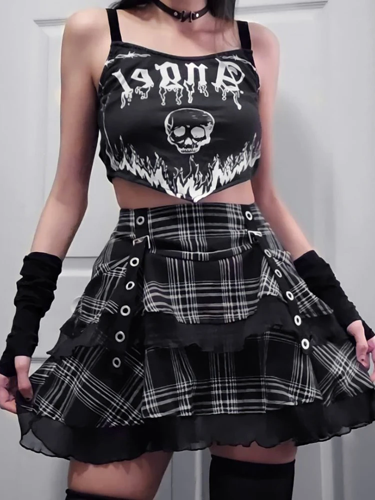 Kawaii Gothic Lolita Plaid Skirt Women Goth Bow Black High Waist A Line Short Skirt Japanese Style Harajuku Lolita black skirt
Kawaii Gothic Lolita Plaid Skirt Women Goth Bow Black High Waist A Line Short Skirt Japanese Style Harajuku Lolita black skirt