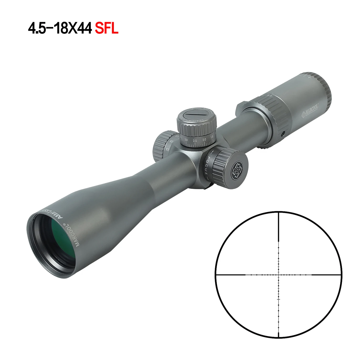 

4.5-18X44 SF Hunting Riflescopes Side Parallax Glass Etched Reticle Turrets Cross Magnification Scope 30mm Tube Optics Sight