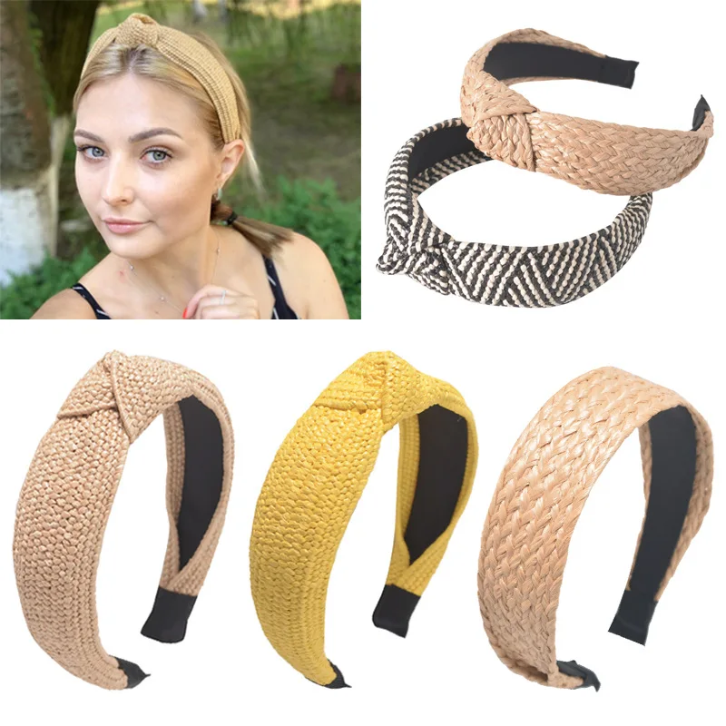 Summer Straw Weave Solid Headband Hand Made Braid Hair Accessories For Girls Hair Bows Band Hairbands For Women
Summer Straw Weave Solid Headband Hand Made Braid Hair Accessories For Girls Hair Bows Band Hairbands For Women