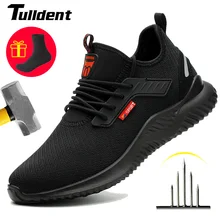 Work Sneakers Steel Toe Shoes Men Safety Shoes Puncture-Proof Work Shoes Boots Fashion Indestructible Footwear Security