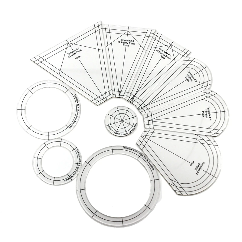 10Pcs/Set DIY Professional Sewing Ruler Patchwork Template Tool Special-Shaped Quilting Ruler Acrylic Sewing Accessories
10Pcs/Set DIY Professional Sewing Ruler Patchwork Template Tool Special-Shaped Quilting Ruler Acrylic Sewing Accessories