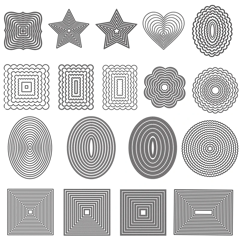 Basic Frames Metal Cutting Dies Rectangle Square Round Oval Heart Star Frame Diecut for DIY Scrapbooking Cards Crafts Flower
Basic Frames Metal Cutting Dies Rectangle Square Round Oval Heart Star Frame Diecut for DIY Scrapbooking Cards Crafts Flower
