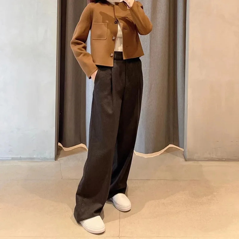 Women Pants Straight Solid High Waist Simple Wide Leg Trousers Wool Mohair Blends Casual
Women Pants Straight Solid High Waist Simple Wide Leg Trousers Wool Mohair Blends Casual