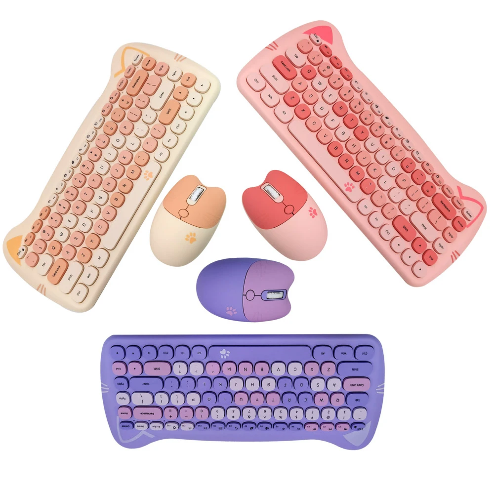 Cute Cat Ears 2.4G Wireless Keyboard Mouse Set Home Office Desktop PC Gaming 84 Keys Keyboard Mouse For Computer Laptop-031
Cute Cat Ears 2.4G Wireless Keyboard Mouse Set Home Office Desktop PC Gaming 84 Keys Keyboard Mouse For Computer Laptop-031