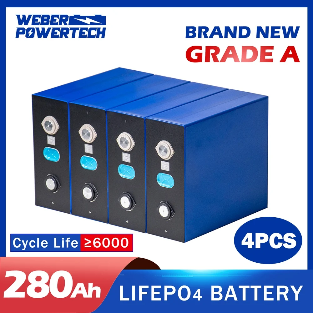 280Ah LiFePO4 3.2V Rechargeable Battery Lithium Iron Phosphate Solar Cell 16S 48V Battery Pack With Free Busbars For EV RV Boats
280Ah LiFePO4 3.2V Rechargeable Battery Lithium Iron Phosphate Solar Cell 16S 48V Battery Pack With Free Busbars For EV RV Boats