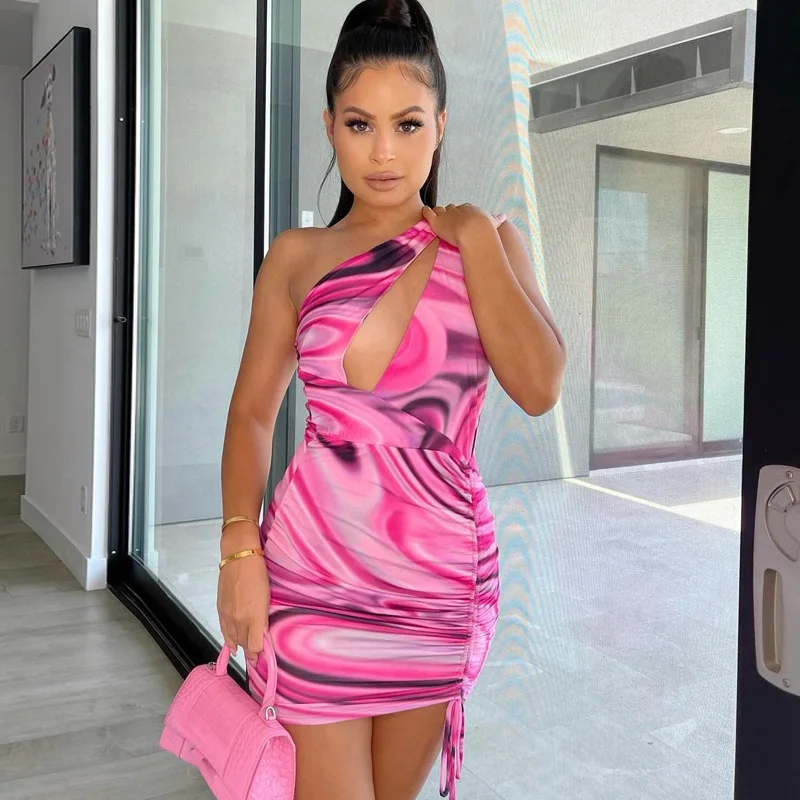 Floral Printed Bodycon Sexy Women's Summer Mini Dress One-Shoulder Cut-Out Drawstring Woman Dresses for Women 2022 Robe Femme
Floral Printed Bodycon Sexy Women's Summer Mini Dress One-Shoulder Cut-Out Drawstring Woman Dresses for Women 2022 Robe Femme