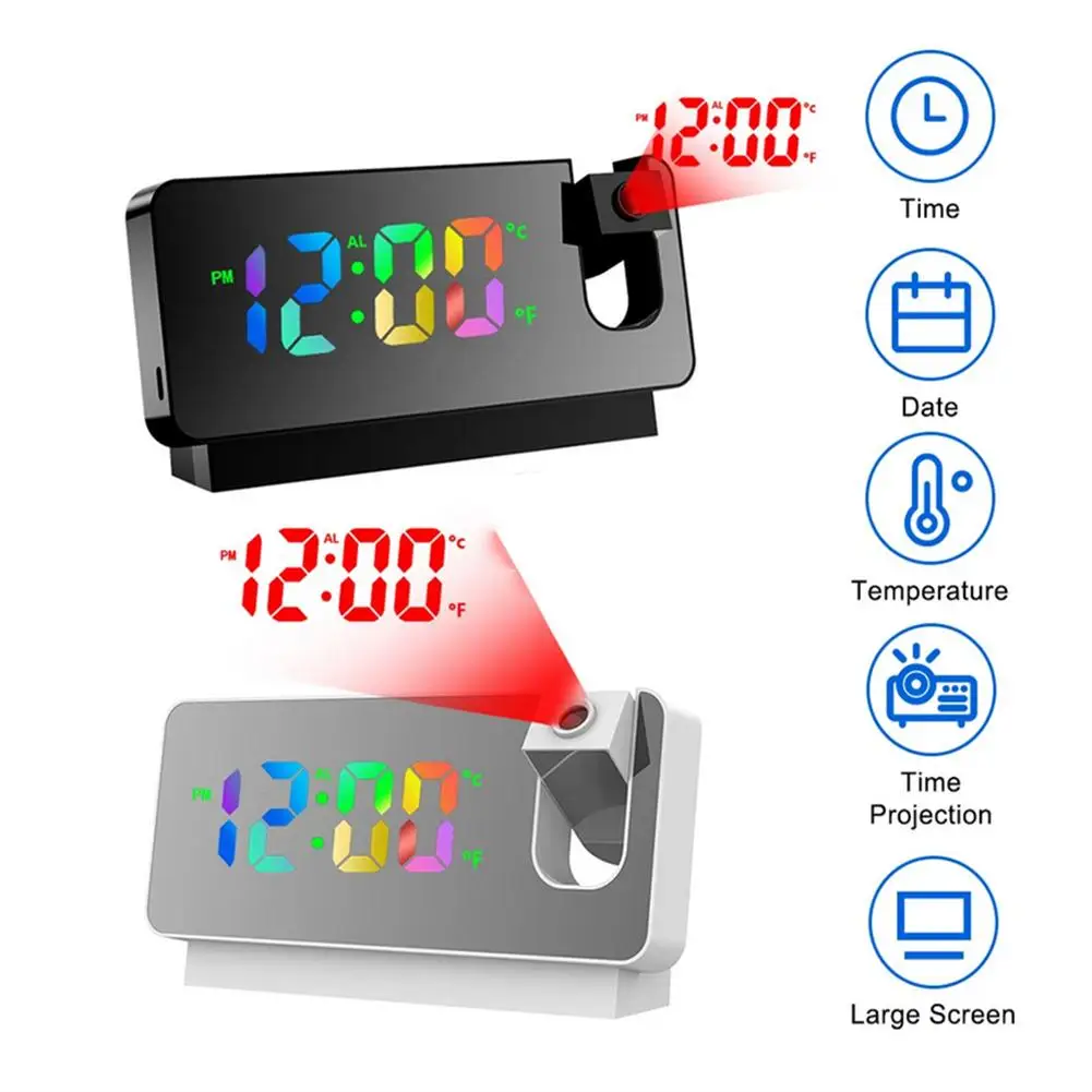 1 Set 180-degree Rotation LED Digital Projection Alarm Clock Mute Electronic Clock Ceiling Projector For Nightstand
1 Set 180-degree Rotation LED Digital Projection Alarm Clock Mute Electronic Clock Ceiling Projector For Nightstand