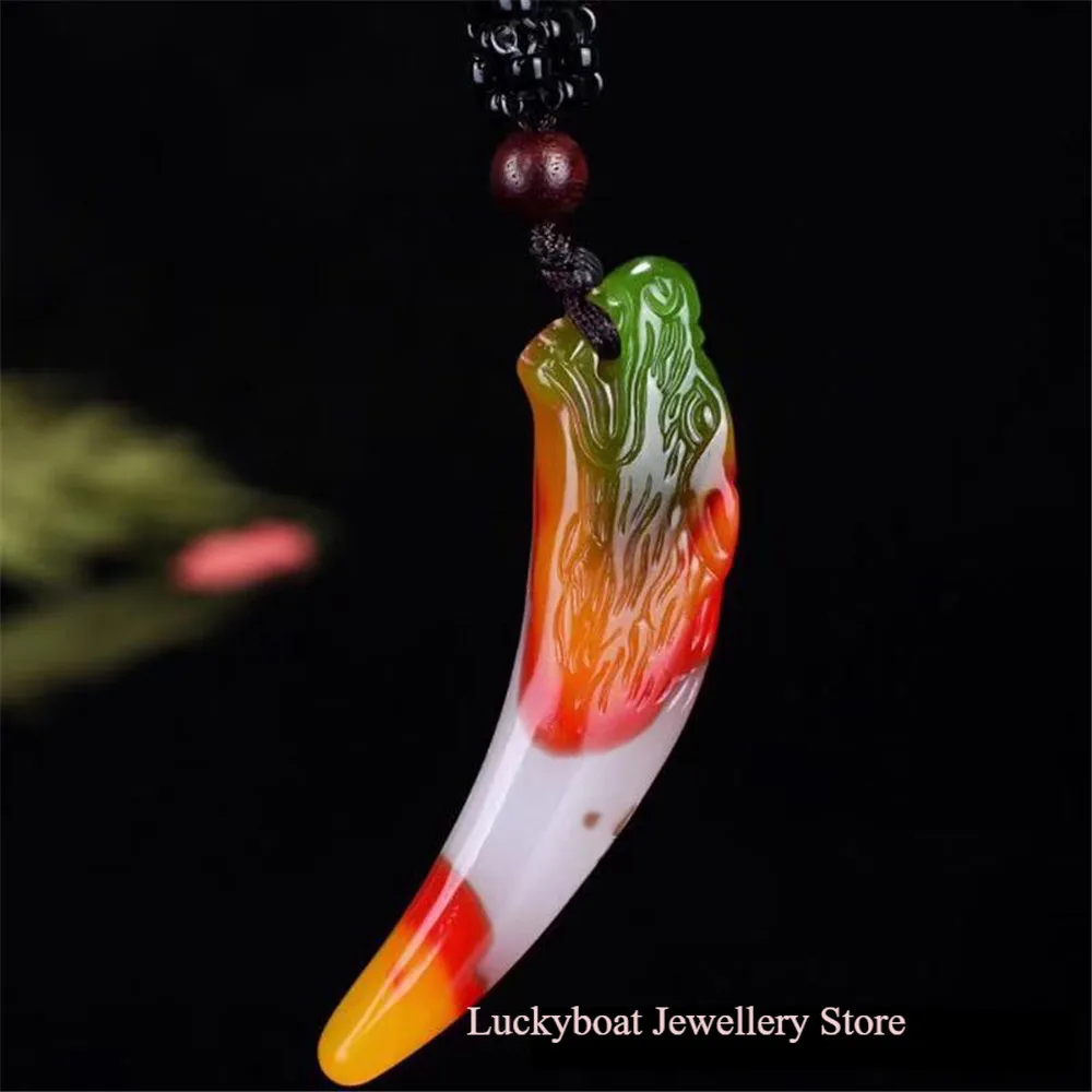 New Design Fashion Xinjiang Gobi Colorful Jade Wolf Tooth Pendant Men Women Jade Pendant Necklace Keep Safe Jewelry Dropship
New Design Fashion Xinjiang Gobi Colorful Jade Wolf Tooth Pendant Men Women Jade Pendant Necklace Keep Safe Jewelry Dropship