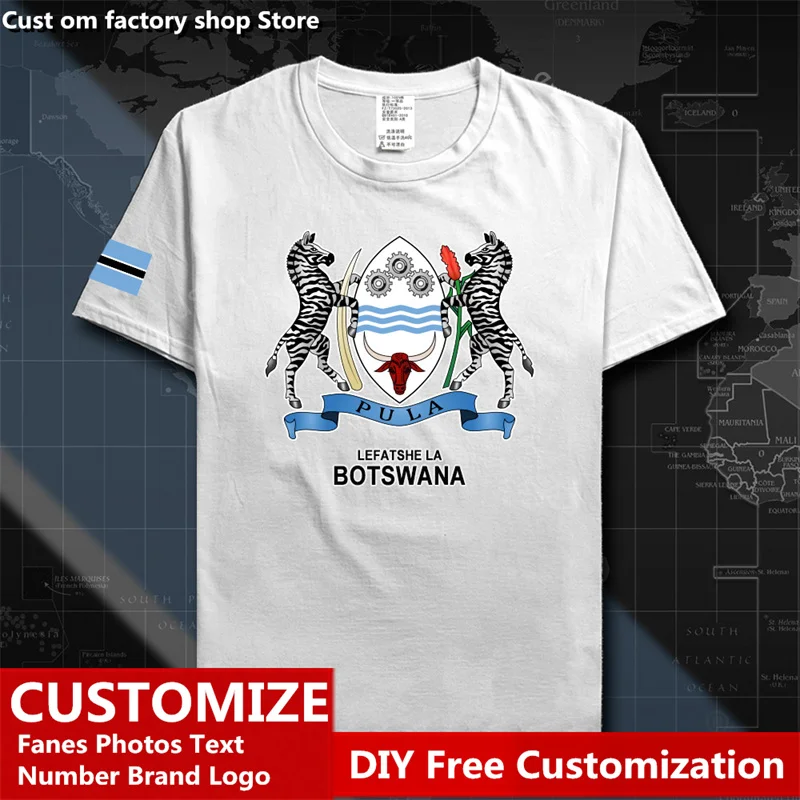 Botswana Country Flag T shirt Custom Jersey Fans Name Number Brand LOGO Cotton T-shirts Men Women Loose Casual Sports T-shirt
Botswana Country Flag T shirt Custom Jersey Fans Name Number Brand LOGO Cotton T-shirts Men Women Loose Casual Sports T-shirt