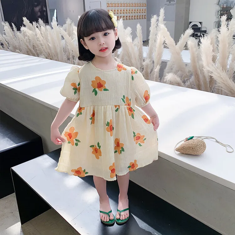 Baby Girls Flroal Beige Dress Kids Loose Big Size Summer Dresses Korean Children Casual Robe Girls Cotton Linen One Piece Frock
Baby Girls Flroal Beige Dress Kids Loose Big Size Summer Dresses Korean Children Casual Robe Girls Cotton Linen One Piece Frock