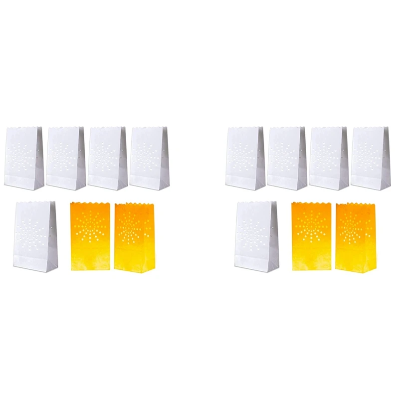 100 PCS White Luminary Bags, Flame Resistant Candle Bags, Sun Design Luminaries For Wedding, Party, Halloween, Christmas
100 PCS White Luminary Bags, Flame Resistant Candle Bags, Sun Design Luminaries For Wedding, Party, Halloween, Christmas