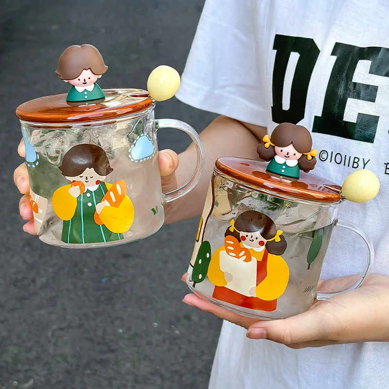 470ML Glass Mug Cup with Lid and Spoon Retro Coffee Cup Transparent Water Tea Drinkware Milk Juice Mugs Cup
470ML Glass Mug Cup with Lid and Spoon Retro Coffee Cup Transparent Water Tea Drinkware Milk Juice Mugs Cup