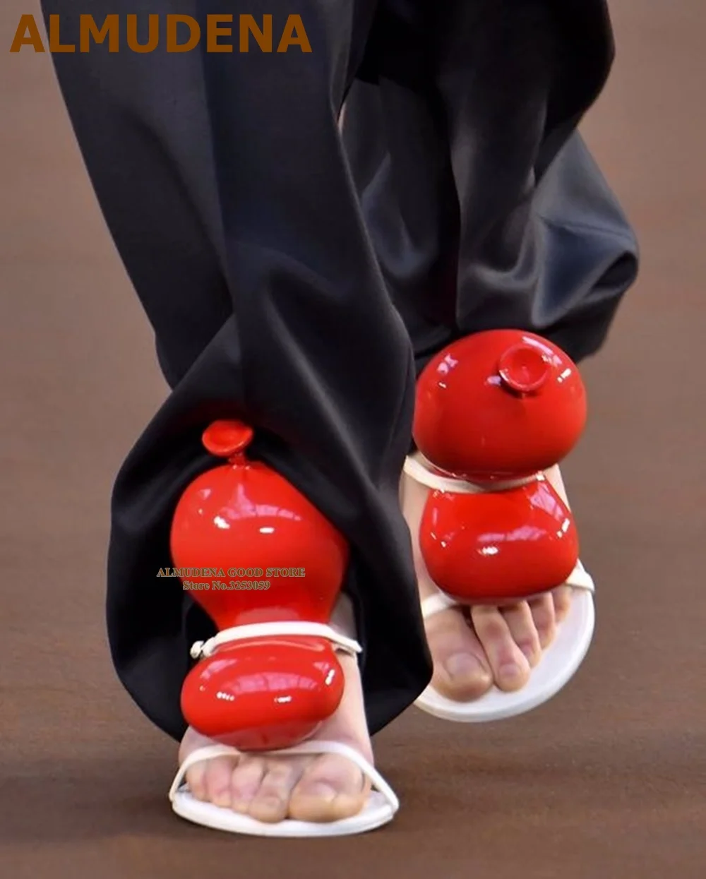 ALMUDENA Red Black Balloon Sandals 3D Designer White Bcukle Strap Stiletto Heel Slipers Sweet Girl's Dress Shoes Wedding Pumps
ALMUDENA Red Black Balloon Sandals 3D Designer White Bcukle Strap Stiletto Heel Slipers Sweet Girl's Dress Shoes Wedding Pumps