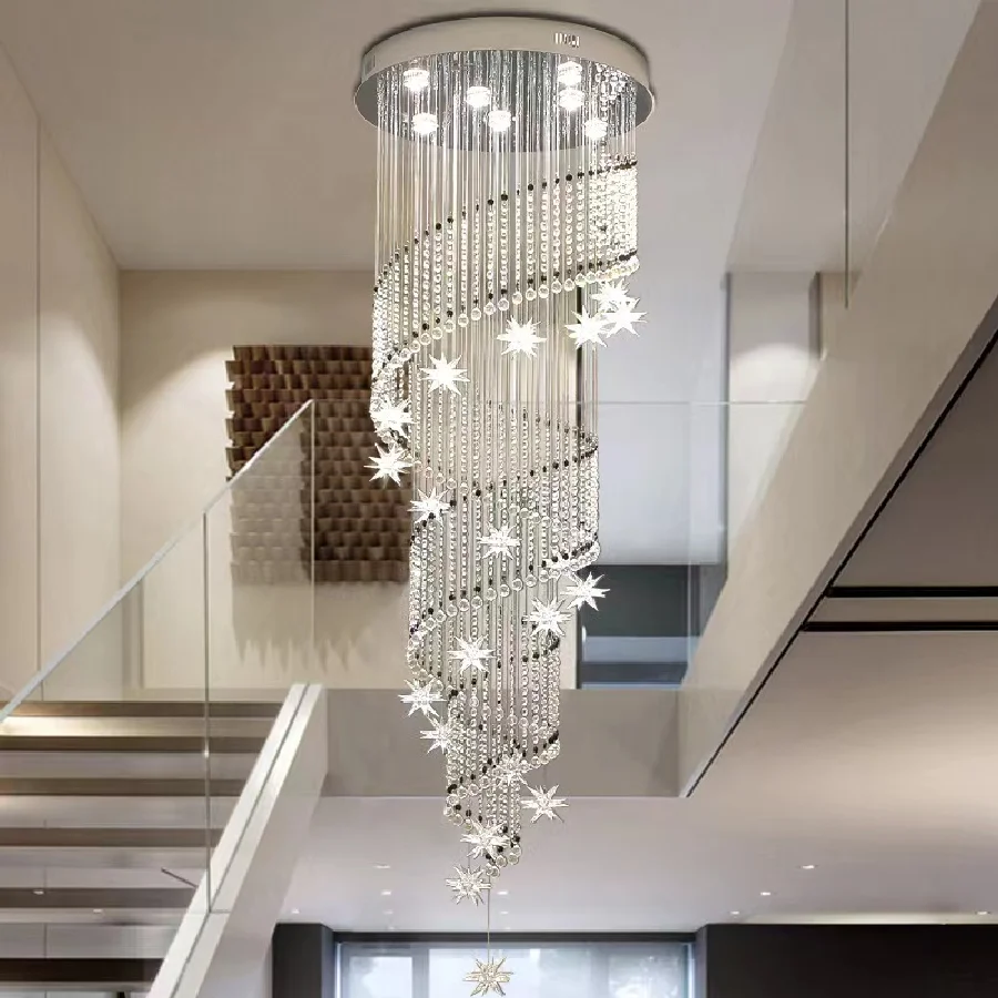 K9 Crystal LED modern simple compound staircase chandelier villa rotary staircase apartment crystal chandelier long Chandelier
K9 Crystal LED modern simple compound staircase chandelier villa rotary staircase apartment crystal chandelier long Chandelier