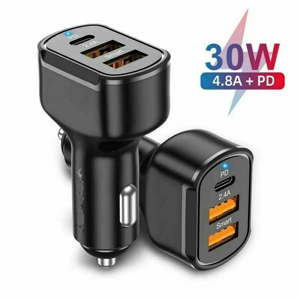 3-Ports USB-C/USB Portable Car Charger Dock Mobile Phone/Tablet/GPS/Navigation Adapter Overload Protection
3-Ports USB-C/USB Portable Car Charger Dock Mobile Phone/Tablet/GPS/Navigation Adapter Overload Protection