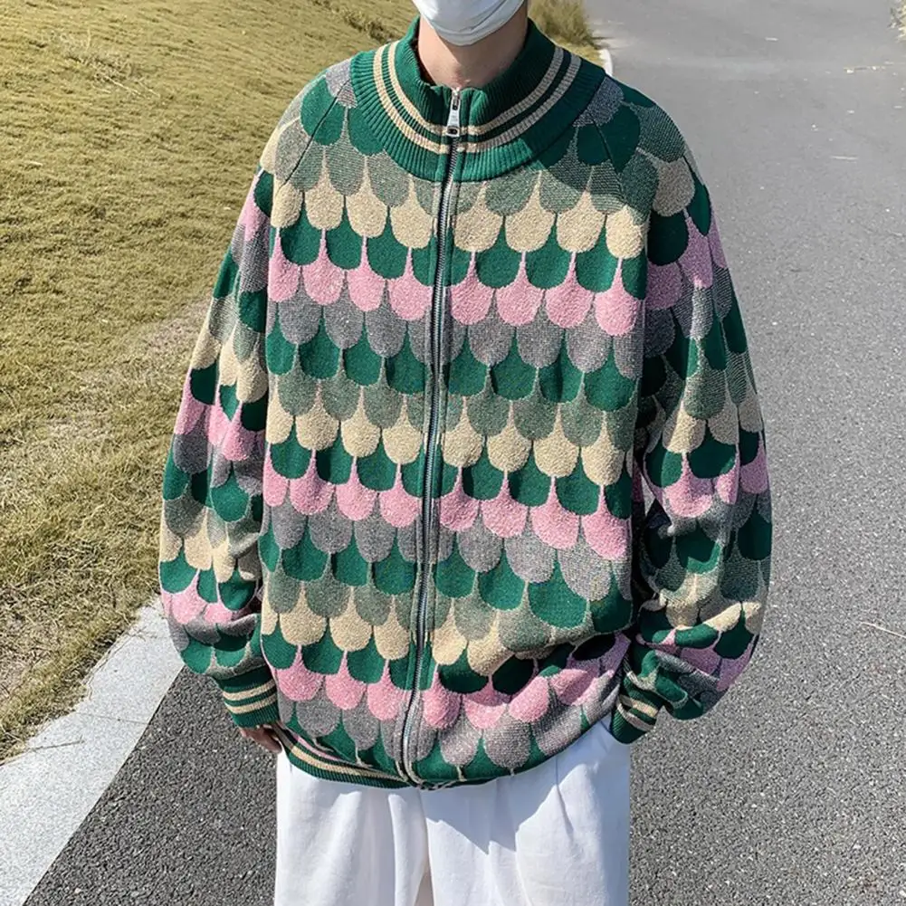 Men Cardigan Sweater Fashion Print Long Sleeves O-neck Ribbed Trim Autumn Winter Zipper Placket Knitted Outerwear for Daily Wear
Men Cardigan Sweater Fashion Print Long Sleeves O-neck Ribbed Trim Autumn Winter Zipper Placket Knitted Outerwear for Daily Wear