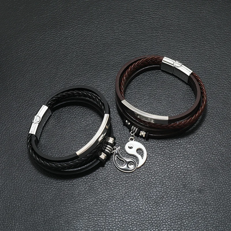 Multi-Layered Beaded Couple Bracelet Tai Chi Gossip Retro Men Leather Bracelet Personality Alloy Hand-made Christmas Gift
Multi-Layered Beaded Couple Bracelet Tai Chi Gossip Retro Men Leather Bracelet Personality Alloy Hand-made Christmas Gift