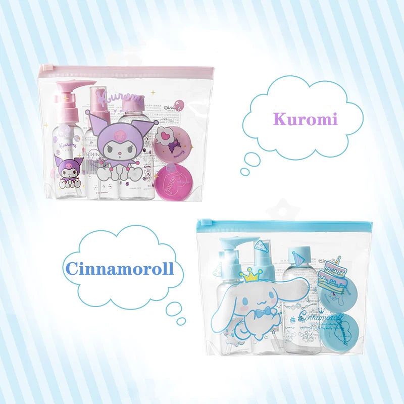 Kawaii Kuromi Cinnamoroll Travel Bottle Suit 5 Piece Set Spray Bottle Cream Bottle Lotion Bottle Mini Bottling for Cute Girl
Kawaii Kuromi Cinnamoroll Travel Bottle Suit 5 Piece Set Spray Bottle Cream Bottle Lotion Bottle Mini Bottling for Cute Girl