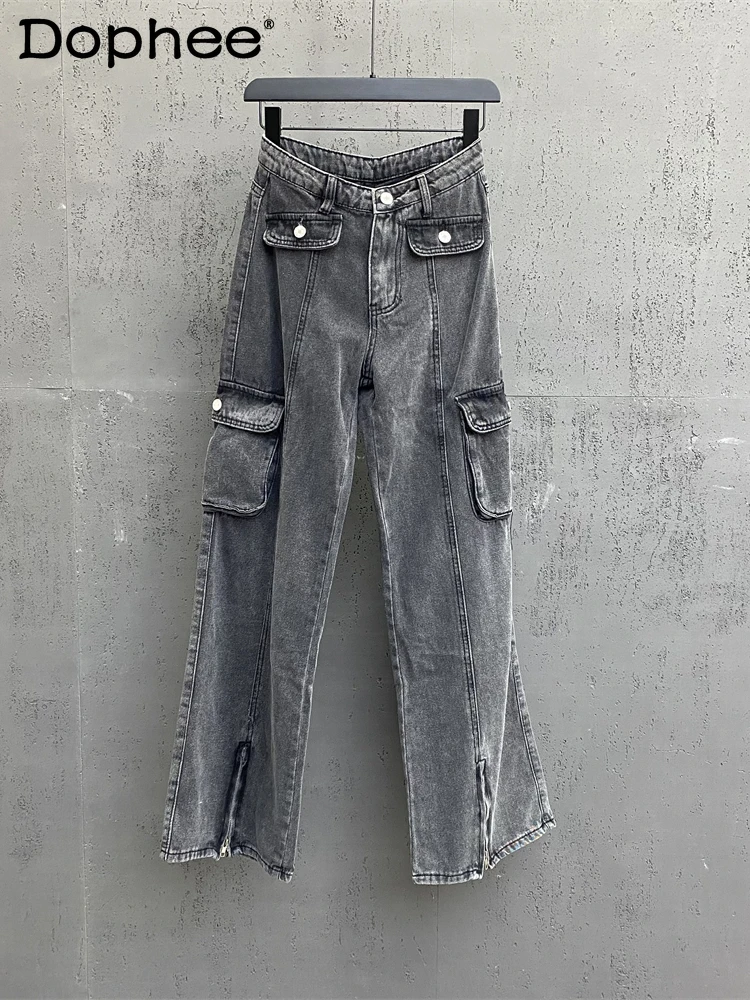 Korean 2023 Autumn New Gray High Waist Denim Cargo Pants Women Jeans High Street Loose Cigarette Pants Casual Straight Trousers
Korean 2023 Autumn New Gray High Waist Denim Cargo Pants Women Jeans High Street Loose Cigarette Pants Casual Straight Trousers