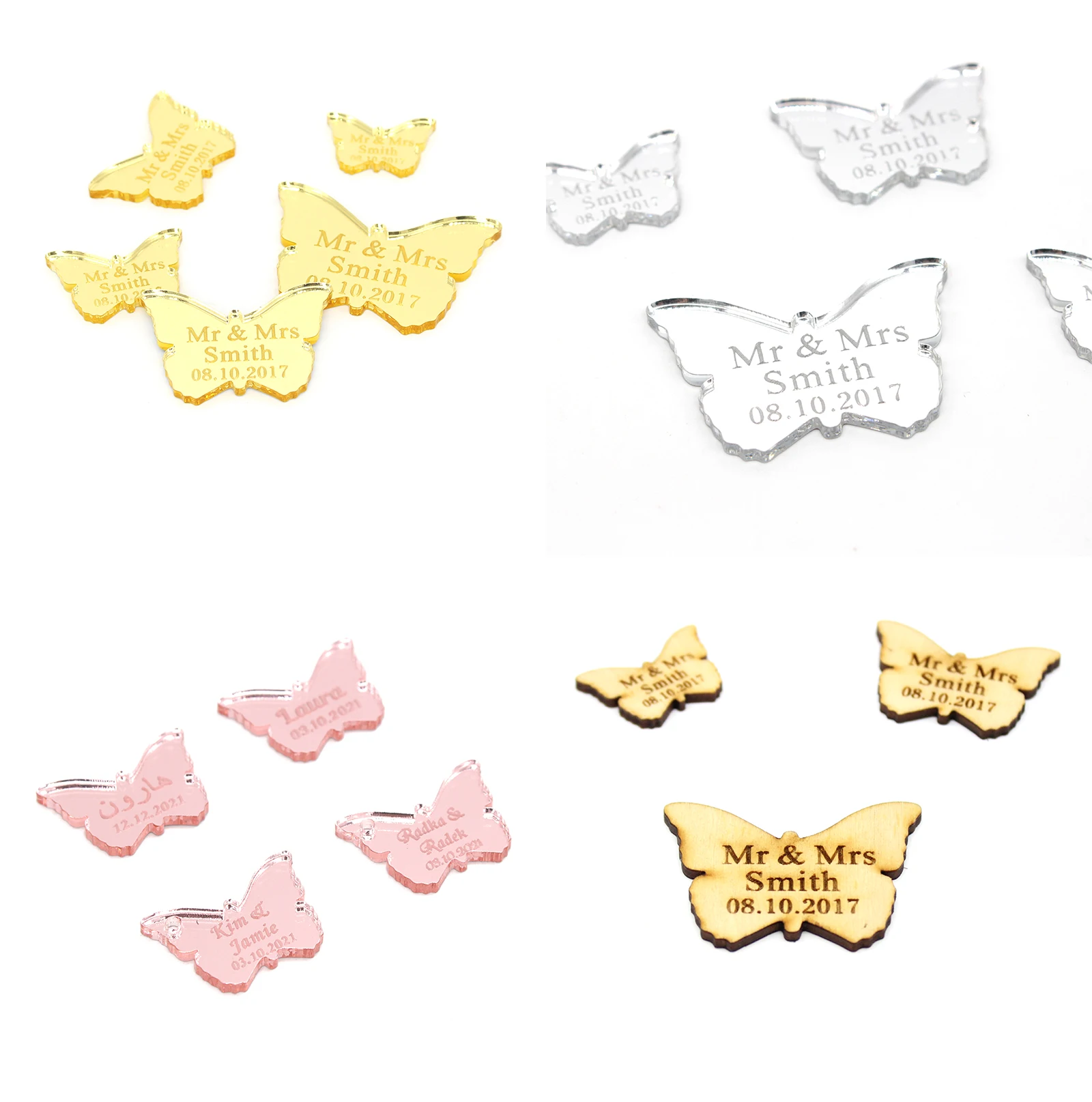 20/50/100pcs Personalise Acrylic Butterfly Engraved Names Baby Shower Baptism Wedding Table Child Party Decoration Favors Gift
20/50/100pcs Personalise Acrylic Butterfly Engraved Names Baby Shower Baptism Wedding Table Child Party Decoration Favors Gift