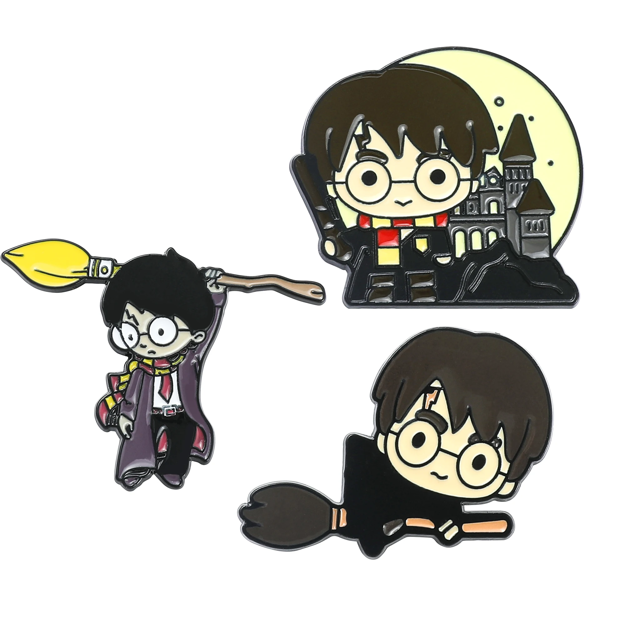 

Harry Potter Broom Student Enamel Pin Brooches Cartoon Potter Creative Metal Brooch Pins Denim Hat Badge Collar Jewelry