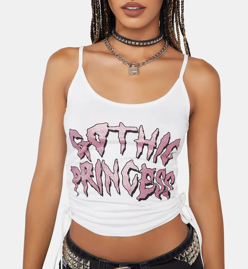 Fashion new women's gothic dark letter print short open navel T-shirt vest solid color women's suspenders
Fashion new women's gothic dark letter print short open navel T-shirt vest solid color women's suspenders
