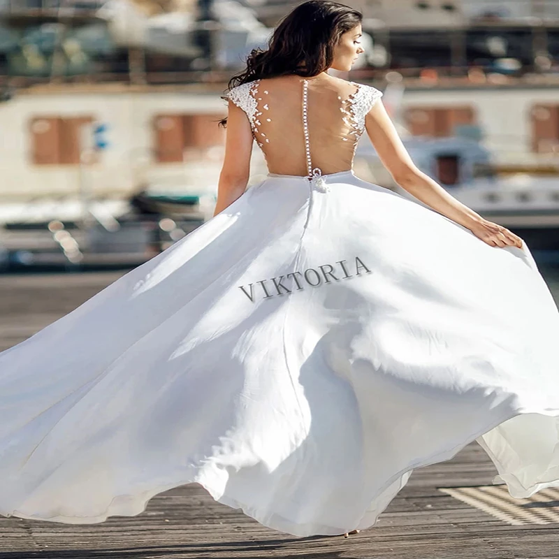 VIKTORIA Modern Wedding Gown for Bride Sweetheart Chiffon Button A-LINE Slit For Women Custom Made Robe De Soirée De Mariage 
VIKTORIA Modern Wedding Gown for Bride Sweetheart Chiffon Button A-LINE Slit For Women Custom Made Robe De Soirée De Mariage