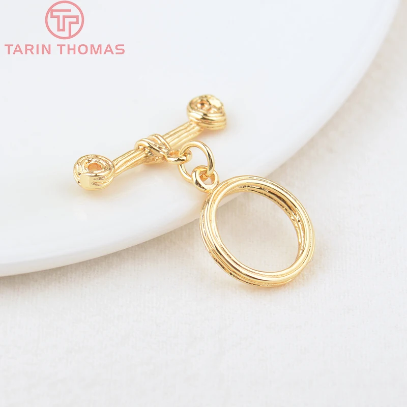 (3337)6 Sets O:14MM T:24MM 24K Gold Color Plated Brass Round Bracelet O Toggle Clasps High Quality Diy Jewelry Accessories
(3337)6 Sets O:14MM T:24MM 24K Gold Color Plated Brass Round Bracelet O Toggle Clasps High Quality Diy Jewelry Accessories