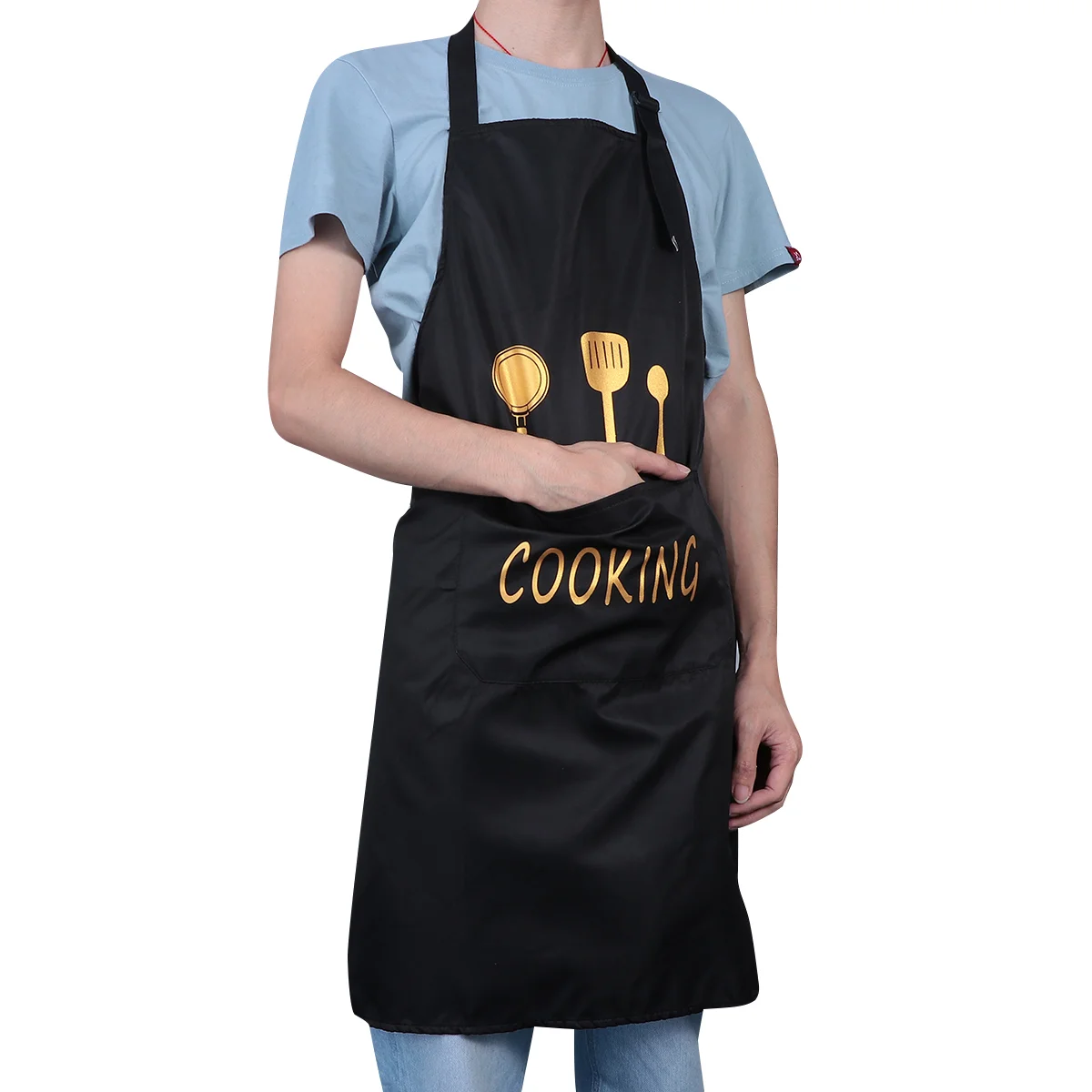 1 Set of Nordic Style Apron Waterproof Oversleeve Three-Layers Apron Kitchen Apron with 2Pcs Black Oversleeves Black
1 Set of Nordic Style Apron Waterproof Oversleeve Three-Layers Apron Kitchen Apron with 2Pcs Black Oversleeves Black
