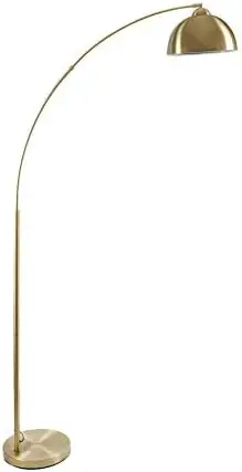 Floor Lamp, 79" Height Gold Brass Floor Lamp Curved, and Metal Dome Shade with Glossy White Interior Perfect for Living Room Roo
Floor Lamp, 79" Height Gold Brass Floor Lamp Curved, and Metal Dome Shade with Glossy White Interior Perfect for Living Room Roo