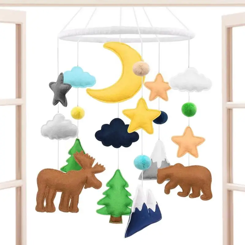 Woodland Crib Mobile Jungle Farm & Forest Animals Theme Nursery Decor Soother Toy Soft Wooden Bed Bell Toy For Nursery Living
Woodland Crib Mobile Jungle Farm & Forest Animals Theme Nursery Decor Soother Toy Soft Wooden Bed Bell Toy For Nursery Living