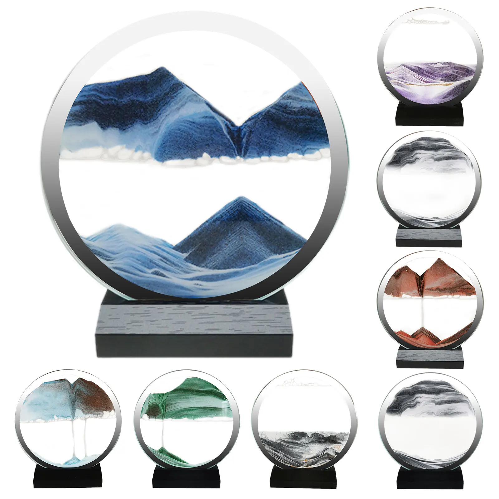 16cm Hourglass 3D Moving Sand Art Mountain Flowing Sand Picture Round Glass Dynamic Display Quicksand Painting Home Decoration
16cm Hourglass 3D Moving Sand Art Mountain Flowing Sand Picture Round Glass Dynamic Display Quicksand Painting Home Decoration