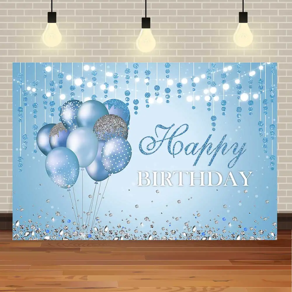 

NeoBack синие серебряные блестящие воздушные шары для взрослых на день рождения со стразами шикарный баннер фон для фотосъемки
