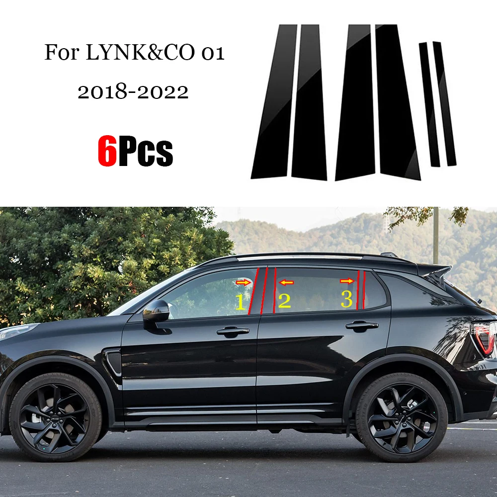 6PCS Polished Pillar Posts Gloss Black Fit For LYNK&CO 01 2018 - 2022 Window Trim Cover BC Column Sticker
6PCS Polished Pillar Posts Gloss Black Fit For LYNK&CO 01 2018 - 2022 Window Trim Cover BC Column Sticker