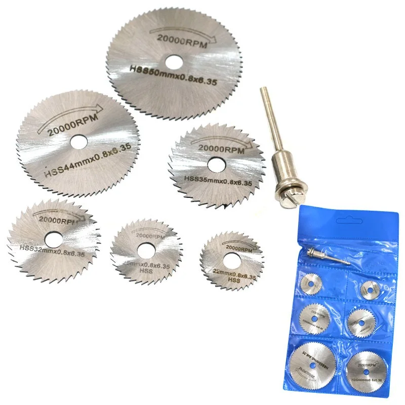 7pcs/set HSS Saw Blade Rotary Tool Cutting Disc for Dremel Drill Woodworking Metal Cutter Power Tools
7pcs/set HSS Saw Blade Rotary Tool Cutting Disc for Dremel Drill Woodworking Metal Cutter Power Tools