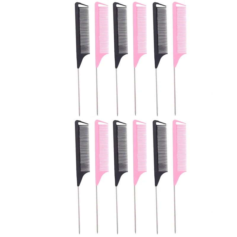 12 Pieces Parting Comb For Braids, Teasing Combs With Stainless Steel Pintail For Hair Styling Hairdressing
12 Pieces Parting Comb For Braids, Teasing Combs With Stainless Steel Pintail For Hair Styling Hairdressing