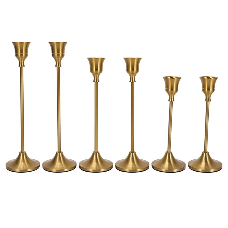 6Pcs Gold Candlestick Holders Gold Candle Holder Taper Candle Holders Decorative Candlestick Holder For Home Decor
6Pcs Gold Candlestick Holders Gold Candle Holder Taper Candle Holders Decorative Candlestick Holder For Home Decor
